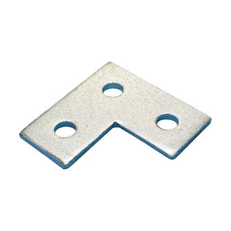 Caddy F360000EG Three Hole Flat Corner Bracket, Steel, EG, 3.5" x 3.5" (88.9 mm x 88.9 mm
