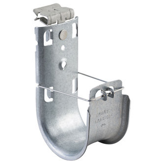 Caddy CAT64HP58SM Cat HP J-Hook with Hammer-On Flange Clip, 4" (100 mm) dia, 5/16"-1/2" (8-14 mm) Flange