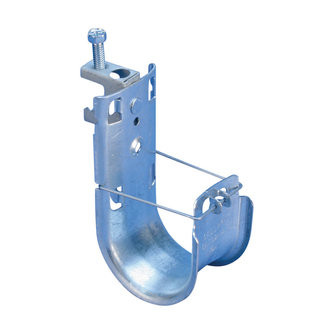 Caddy CAT64HPBC Cat HP J-Hook with BC Beam Clamp, 4" (100 mm) dia, 1/2" Max (16 mm Max) Flange