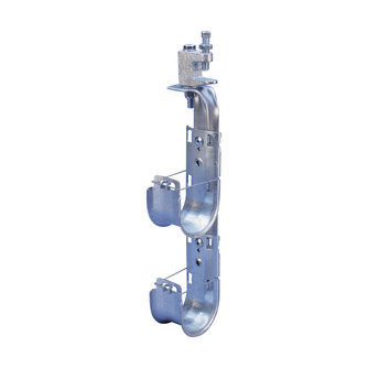 Caddy CAT64HPSFM3 Cat HP J-Hook Tree, Flange Mount, Single Sided, 4" (100 mm) dia, 3 Tier