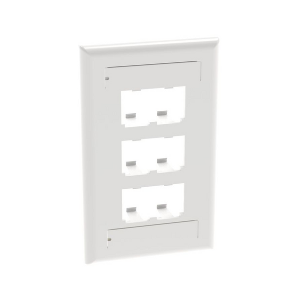 Panduit CFPL6WHY Mini-Com Classic 6-Port White Faceplate