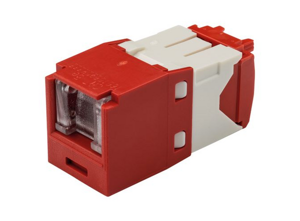 Panduit CJH5E88TGRD Mini-Com Cat5E Red Jack Module