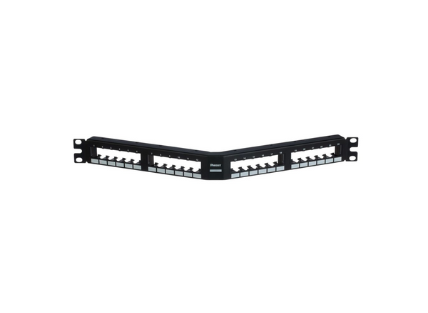 Panduit CPPA24FM6BL 24 Port 1 RU Mini-Com Angled Patch Panel