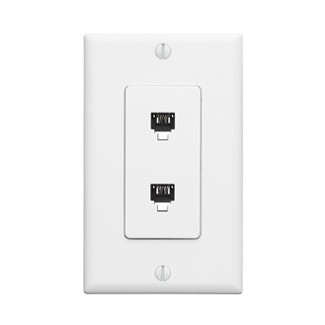 Leviton 40144-W Decora Telephone Wall Jack Assembly