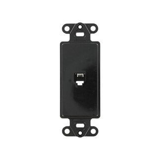 Leviton 40649-E Decora Insert, 6P4C, Screw Terminals, Black