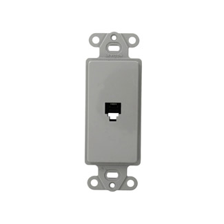 Leviton 40649-GY Decora Insert, 6P4C, Screw Terminals, Grey