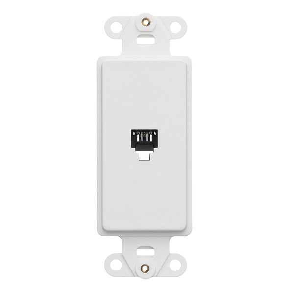 Leviton 40649-W Decora Insert, 6P4C, Screw Terminals, White