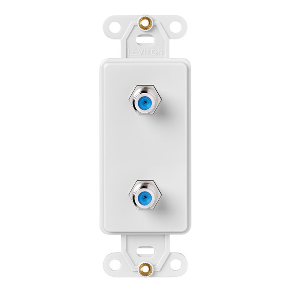 Leviton 40682-W Decora Insert, Two F-Connector Couplers, White