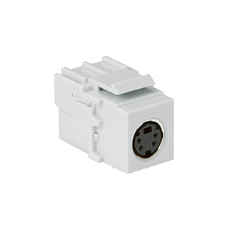 Leviton 40734-CVW S-Video Feedthrough QuickPort Connector, White Housing