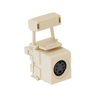 Leviton 40734-SVT S-Video 110-Termination QuickPort Connector, Light Almond Housing