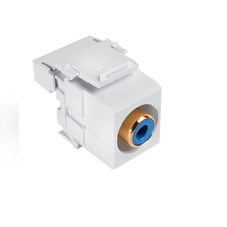 Leviton 40735-RLW RCA 110-Termination QuickPort Connector, Blue Barrel, White Housing