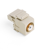 Leviton 40735-RWI RCA 110-Termination QuickPort Connector, White Barrel, Ivory Housing