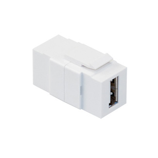 Leviton 40835-W USB Feedthrough QuickPort Connector, White Housing