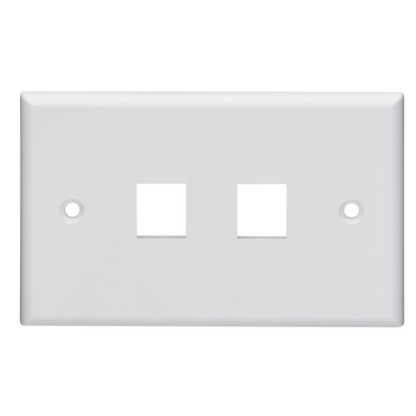 Leviton 41070-2WS 2-Port Horizontal Wallplate, White