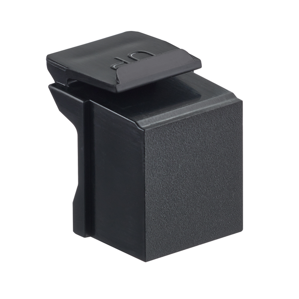 Leviton 41084-BE Blank QuickPort Insert, Black (Pack of 10)