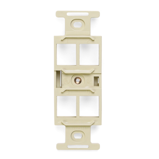 Leviton 41087-QIP QuickPort Duplex Type 106 Insert, 4-Port, Ivory
