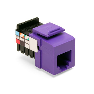 Leviton 41106-RP6 Voice Grade QuickPort Jack, 6P6C, Purple