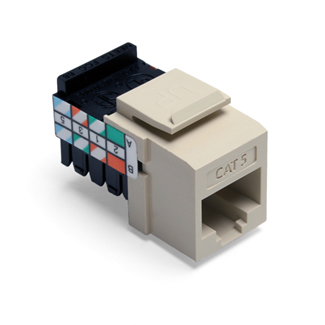 Leviton 41108-RI5 Cat 5 QuickPort Jack, Ivory
