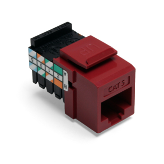 Leviton 41108-RR5 Cat 5 QuickPort Connector, Red