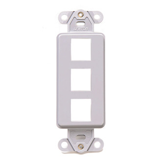 Leviton 41643-GY QuickPort Decora Insert, 3-Port, Gray