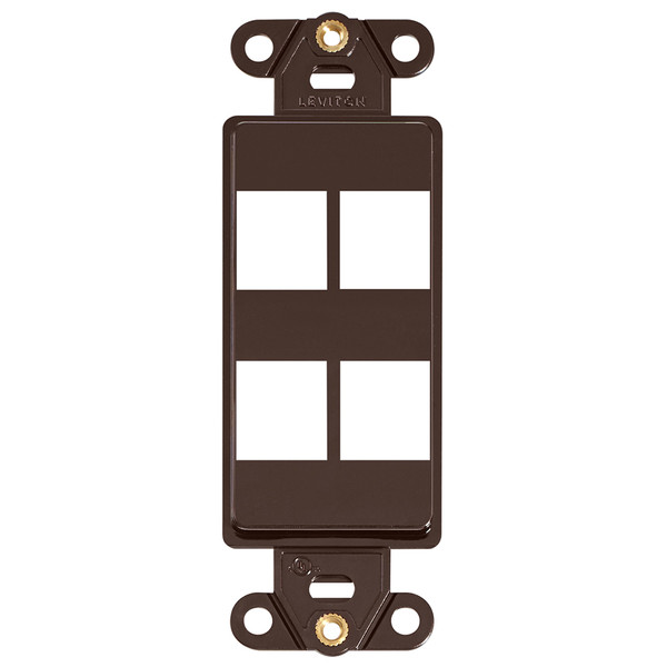 Leviton 41644-B QuickPort Decora Insert, 4-Port, Brown