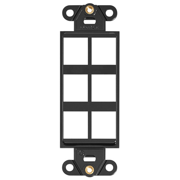 Leviton 41646-E QuickPort Decora Insert, 6-Port, Black