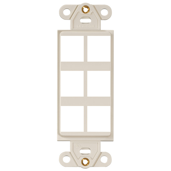 Leviton 41646-T QuickPort Decora Insert, 6-Port, Light Almond