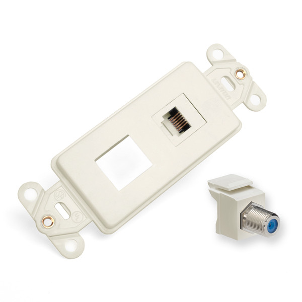 Leviton 41658-I Decora Telephone and Video Insert Kit