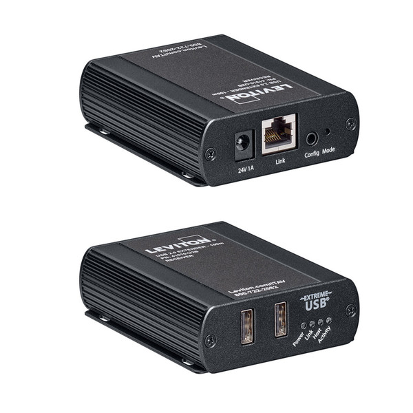 Leviton 41910-U2B USB 2.0 Extender Transmitter and Receiver, 100 meters