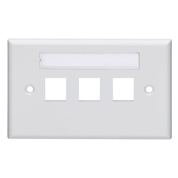 Leviton 42070-3WS 3-Port Horizontal Wallplate with ID Window