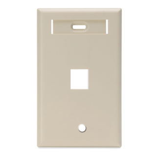 Leviton 42080-1IS Single-Gang QuickPort Wallplate with ID Window, 1-Port, Ivory