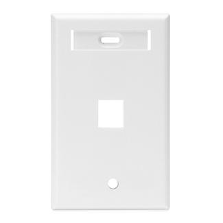 Leviton 42080-1WS Single-Gang QuickPort Wallplate with ID Window, 1-Port, White