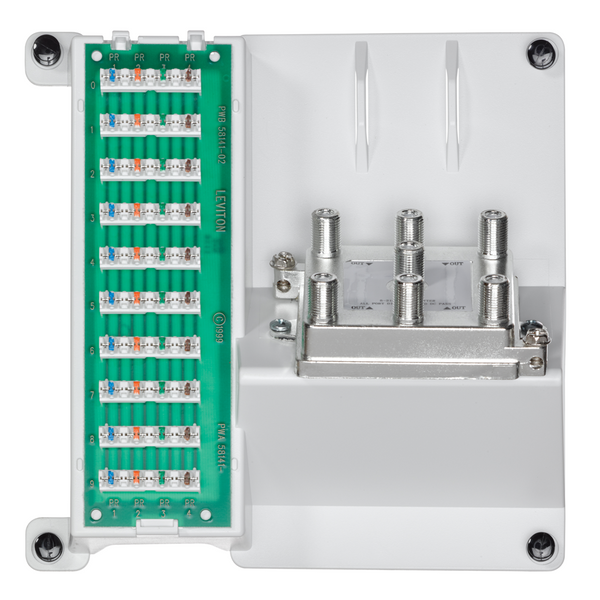 Leviton 47603-2G6 Telephone and 6-Way Video Panel