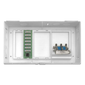Leviton 47604-F6S MDU Kit, Plus 1 x 6 Telephone Expansion Board and 6-Way Video Splitter