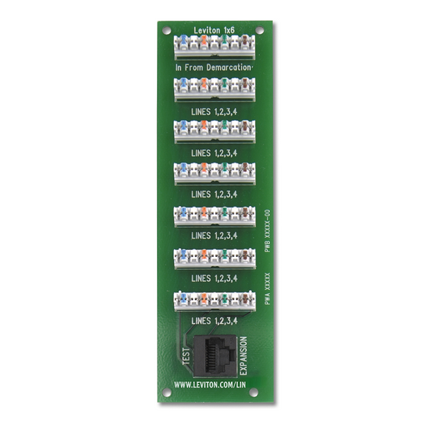 Leviton 47609-F6 1x6 Bridged Telephone Expansion Board