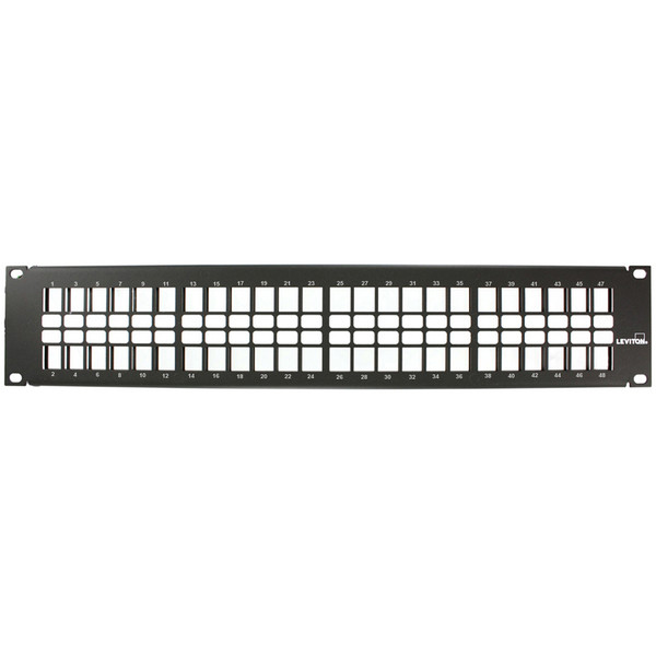 Leviton 49255-48N QuickPort Patch Panel with Vertical Numbering, 2RU