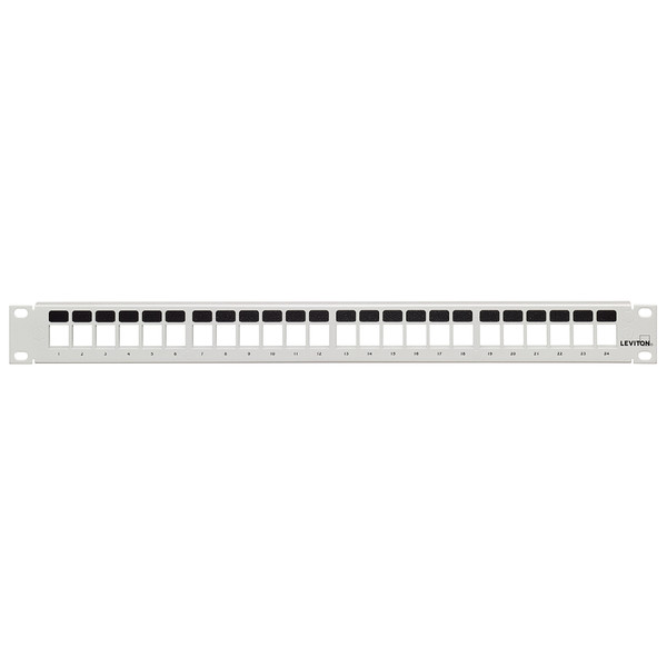 Leviton 49255-W24 24-Port 1RU Flat QuickPort Patch Panel, White