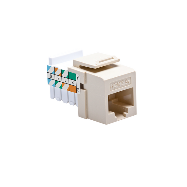 Leviton 5EHOM-RI5 HOME 5e Snap-In Jack, T568A/B Wiring, Ivory