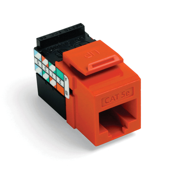 Leviton 5G108-RO5 GigaMax Cat 5e QuickPort Jack, Orange