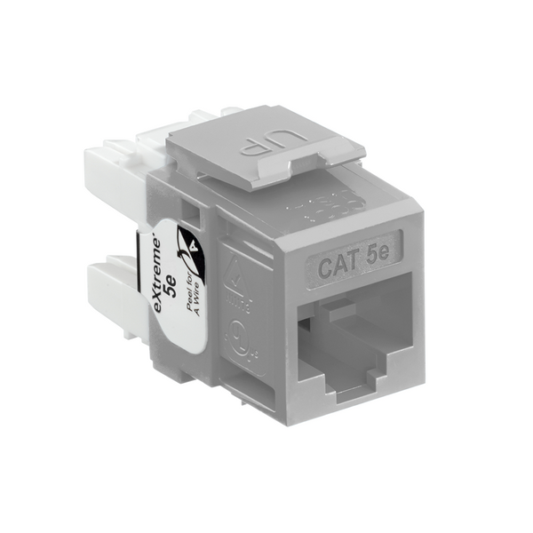 Leviton 5G110-RG5 eXtreme Cat 5e QuickPort Jack, Gray