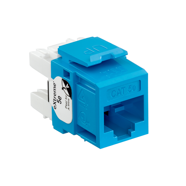Leviton 5G110-RL5 eXtreme Cat 5e QuickPort Jack, Blue