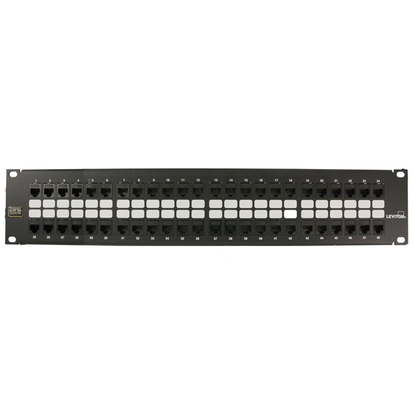 Leviton 5G270-U48 Cat 5e QuickPort Patch Panel, 48-Port, 2RU