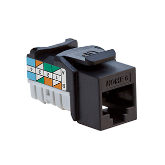 Leviton 61HOM-RE6 HOME 6 Snap-In Jack, T568A/B Wiring, Black