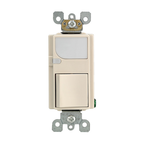 Leviton 6526-T Combination Decora Switch with LED Guide Light, 15A-120VAC, Color- Light Almond