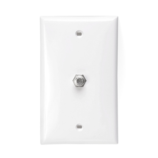 Leviton 80781-W Standard Video Wall Jack with One F-Connector, White