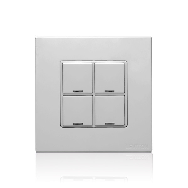 Leviton CKDBK-40G DLV Color Change Kit, IEC BS, 4 Buttons, Color: Gray
