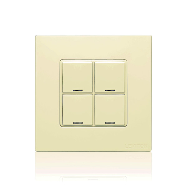 Leviton CKDBK-40I DLV Color Change Kit, IEC BS, 4 Buttons, Color: Ivory