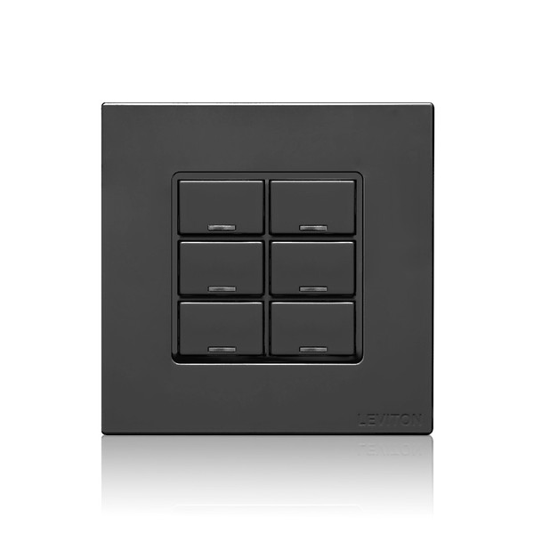 Leviton CKDBK-60E DLV Color Change Kit, IEC BS, 6 Buttons, Color: Black