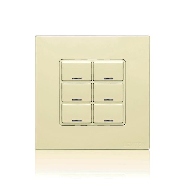 Leviton CKDBK-60I DLV Color Change Kit, IEC BS, 6 Buttons, Color: Ivory