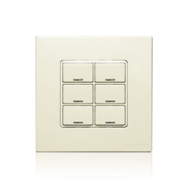 Leviton CKDBK-60T DLV Color Change Kit, IEC BS, 6 Buttons, Color: Light Almond